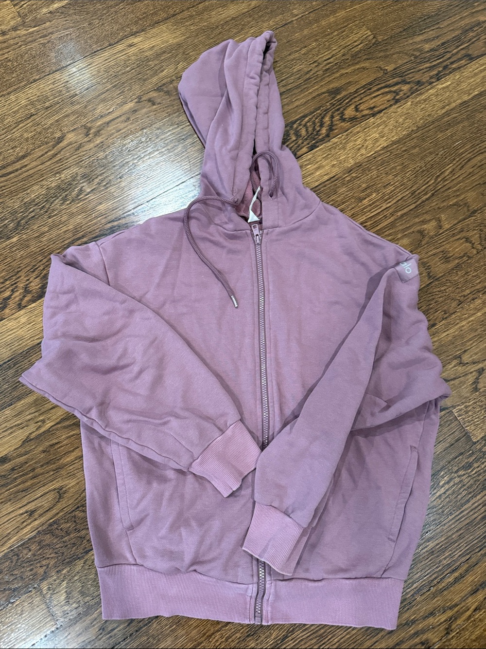 ALO Yoga Mauve Full-Zip Hoodie